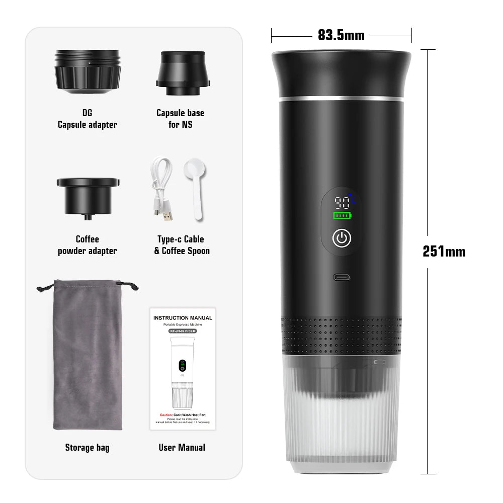 Máquina De Espresso Portátil Inalámbrica 3 En 1