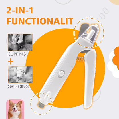 Cortauñas Eléctrico Silencioso Con Luz LED Para Mascotas