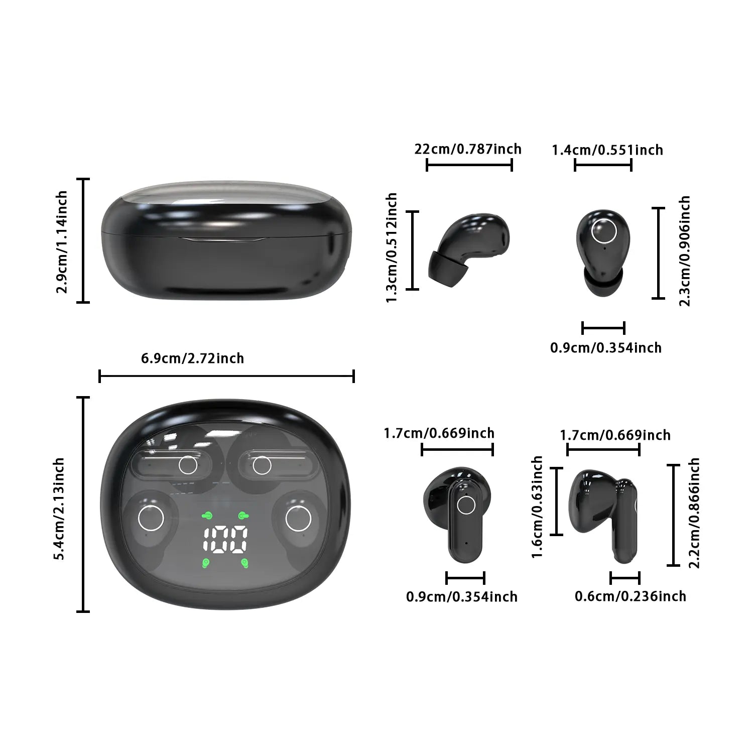 MSHUKCOE Wireless Headphones In-Ear Design Noise Cancelling True Wireless Earbuds with Digital Display Bluetooth 5.4 Gaming Headset for Running Exercising Lightweight Fitness Earphones Summerwins