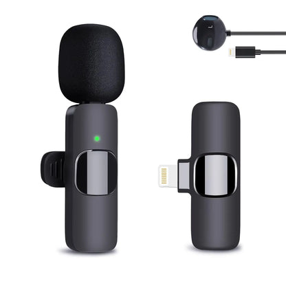 Wireless Lavalier Lapel Microphone for Iphone 15 /14/13/12/Ipad Series/Android/Computer - Bluetooth Mini Phone Microphones for Video Recording - 2 Clip on Mics with USB C Interface for Tiktok Youtube Vlog