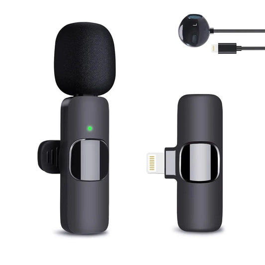 Wireless Lavalier Lapel Microphone for Iphone 15 /14/13/12/Ipad Series/Android/Computer - Bluetooth Mini Phone Microphones for Video Recording - 2 Clip on Mics with USB C Interface for Tiktok Youtube Vlog