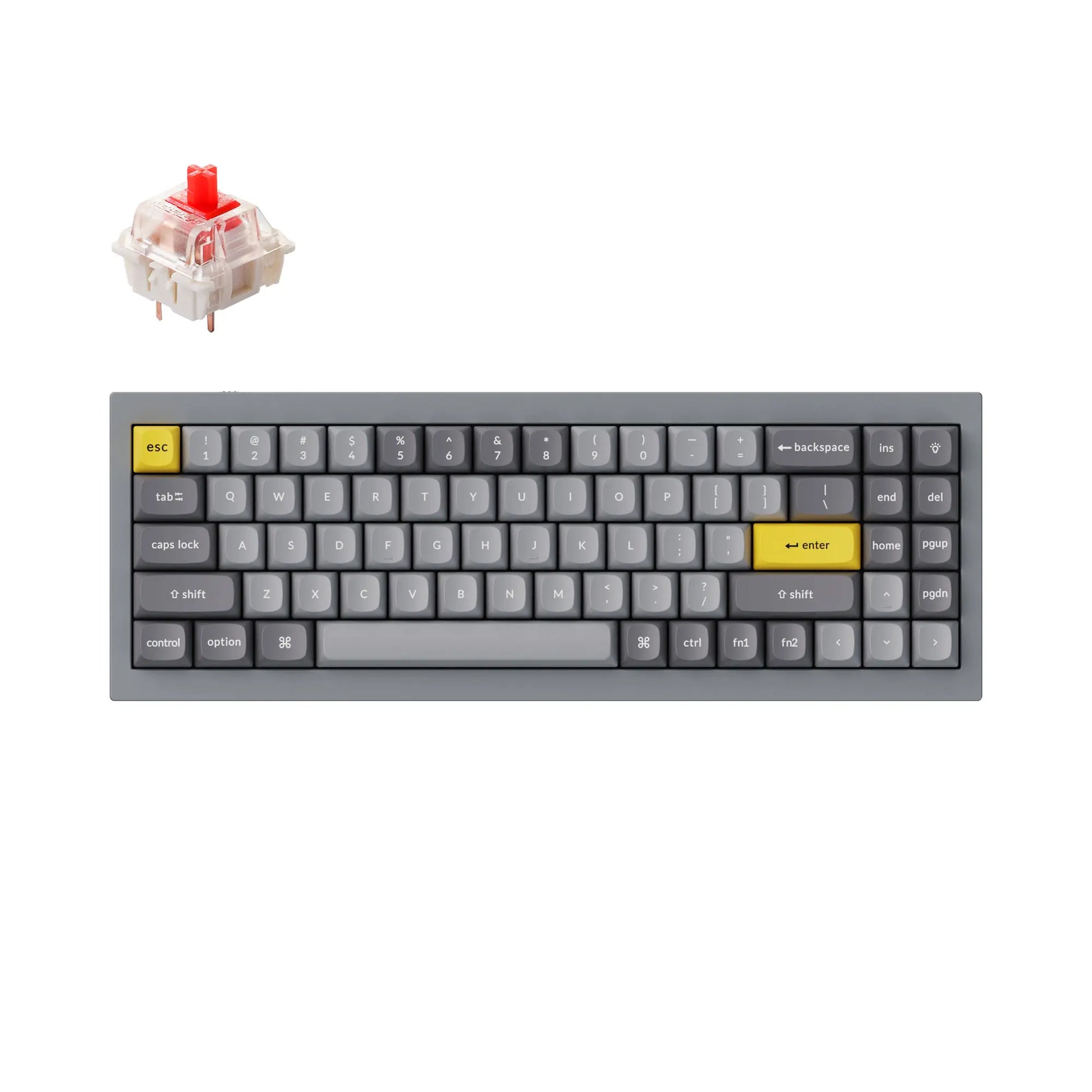 Keychron Q7 Wired Custom Mechanical Keyboard, 70% Layout QMK/VIA Programmable Macro with Hot-Swappable Gateron G Pro Brown Switch Double Gasket Compatible with Mac Windows Linux