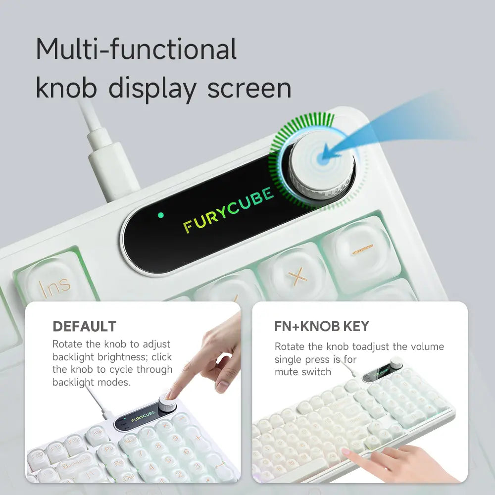 [NEW] FURYCUBE IP98S PRO Music Foundation Keyboard 98Keys Wired Wireless Keyboard with Number Pad Silent Media Knob Custom RGB Backlit Ergonomic for PC MAC PS4 Xbox ONE Membrane Keyboard Office Giftguide Silent