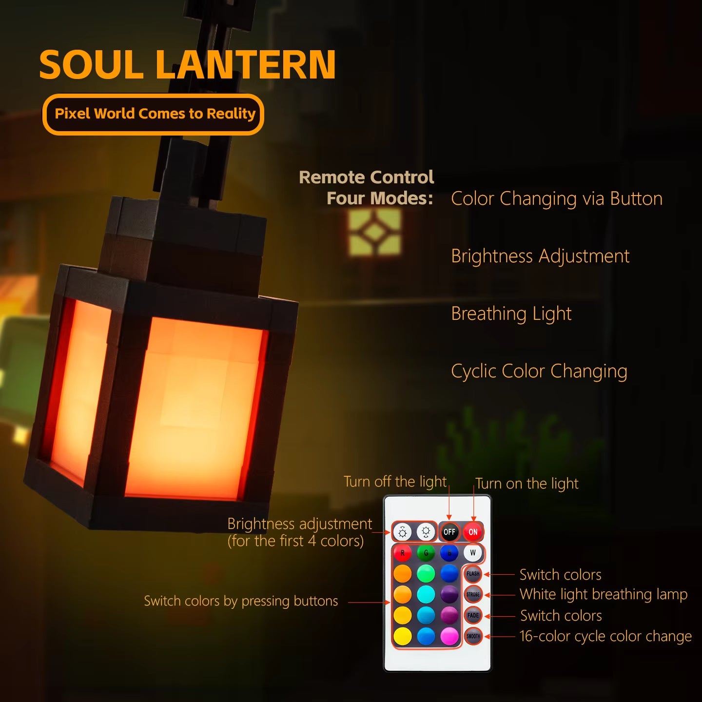 Lámpara Pixel Nocturna Portátil 16 Colores