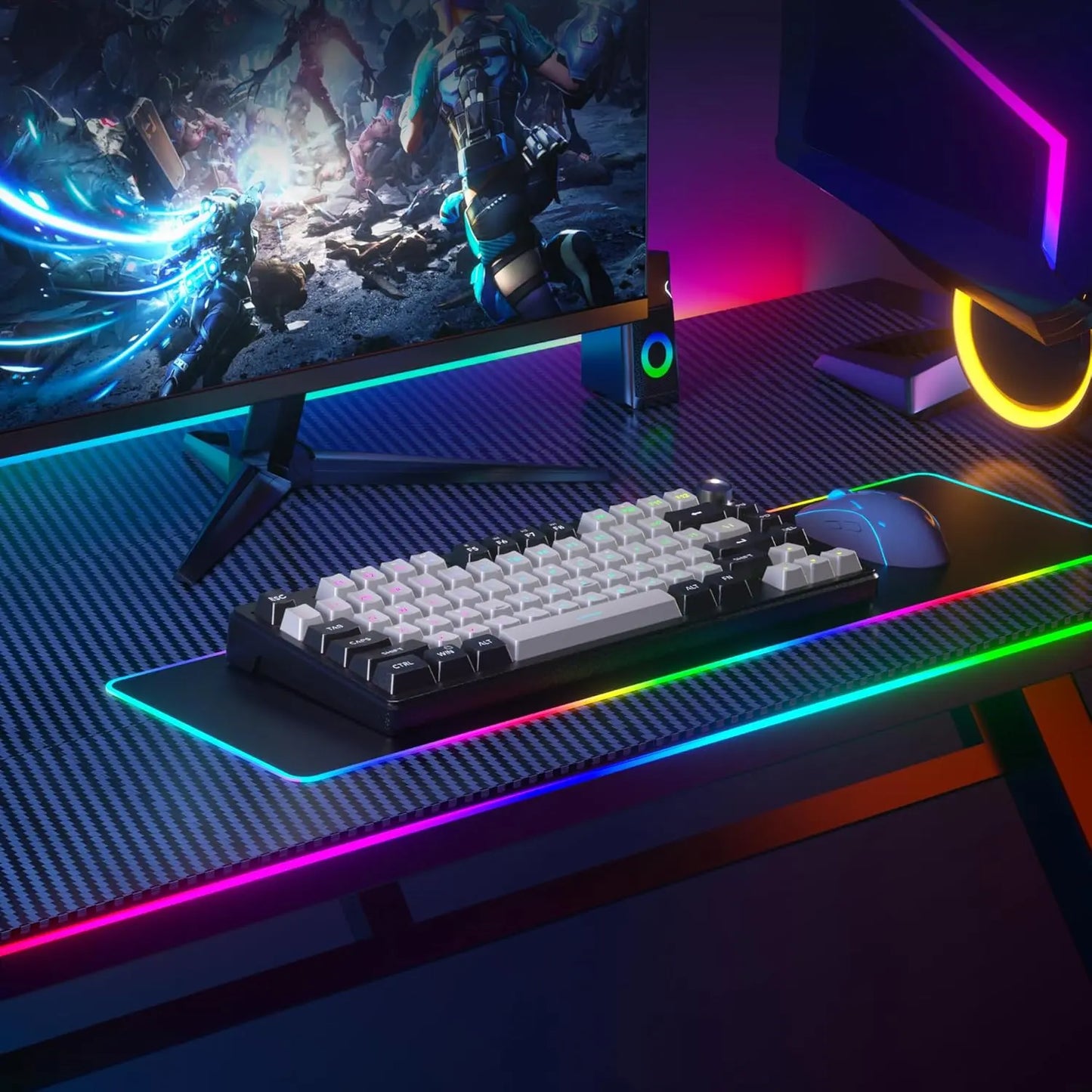 Magegee Mini 60% Gaming Keyboard, RGB Backlit 75 Key Ultra-Compact Keyboard, TS75 Ergonomic Waterproof Mechanical Feeling Office Computer Keyboards for PC, MAC, PS4, Xbox ONE Gamer Summerwins