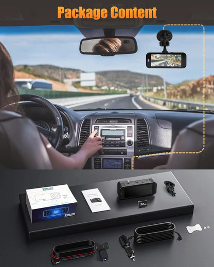 Dash Cam Front and Rear, 4K+ Screen Dual Dash Camera for Cars with 5G Wifi, Built-In High-Capacity Storage, Night Vision, G-Sensor, 24H Parking Mode