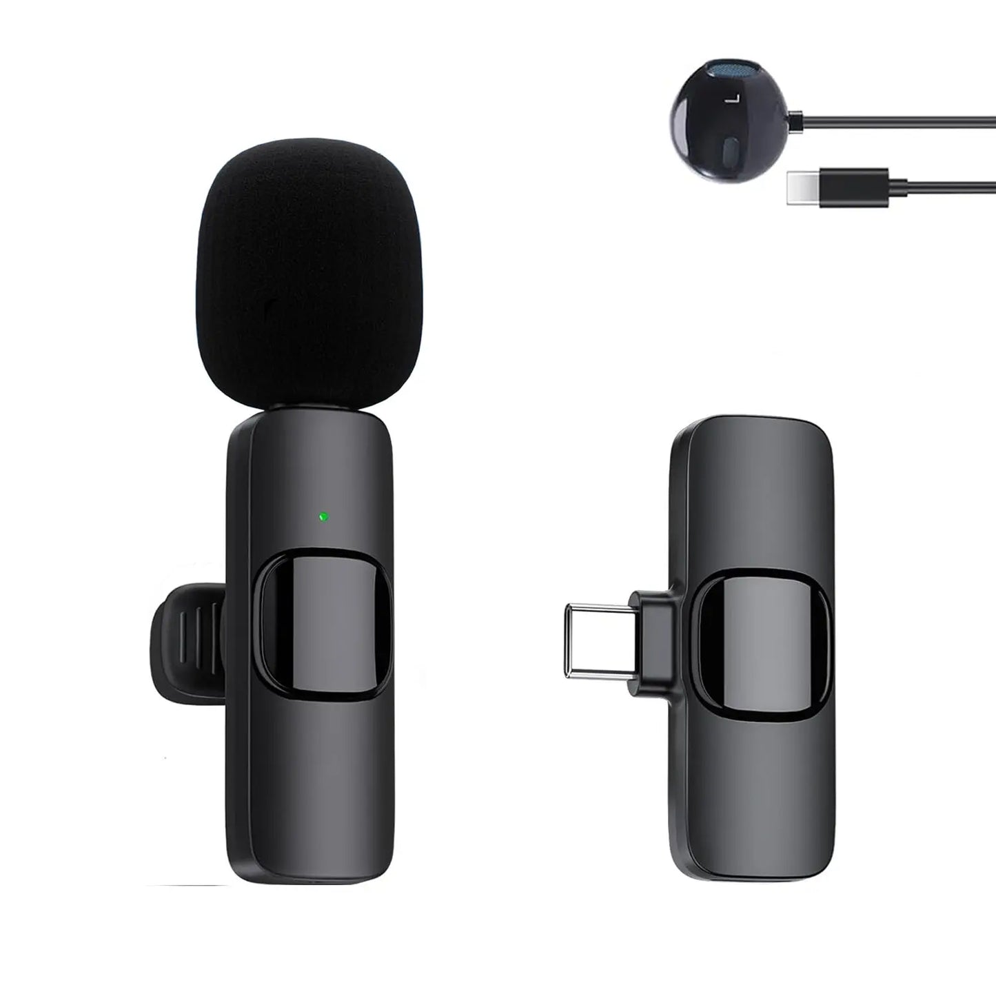 Wireless Lavalier Lapel Microphone for Iphone 15 /14/13/12/Ipad Series/Android/Computer - Bluetooth Mini Phone Microphones for Video Recording - 2 Clip on Mics with USB C Interface for Tiktok Youtube Vlog