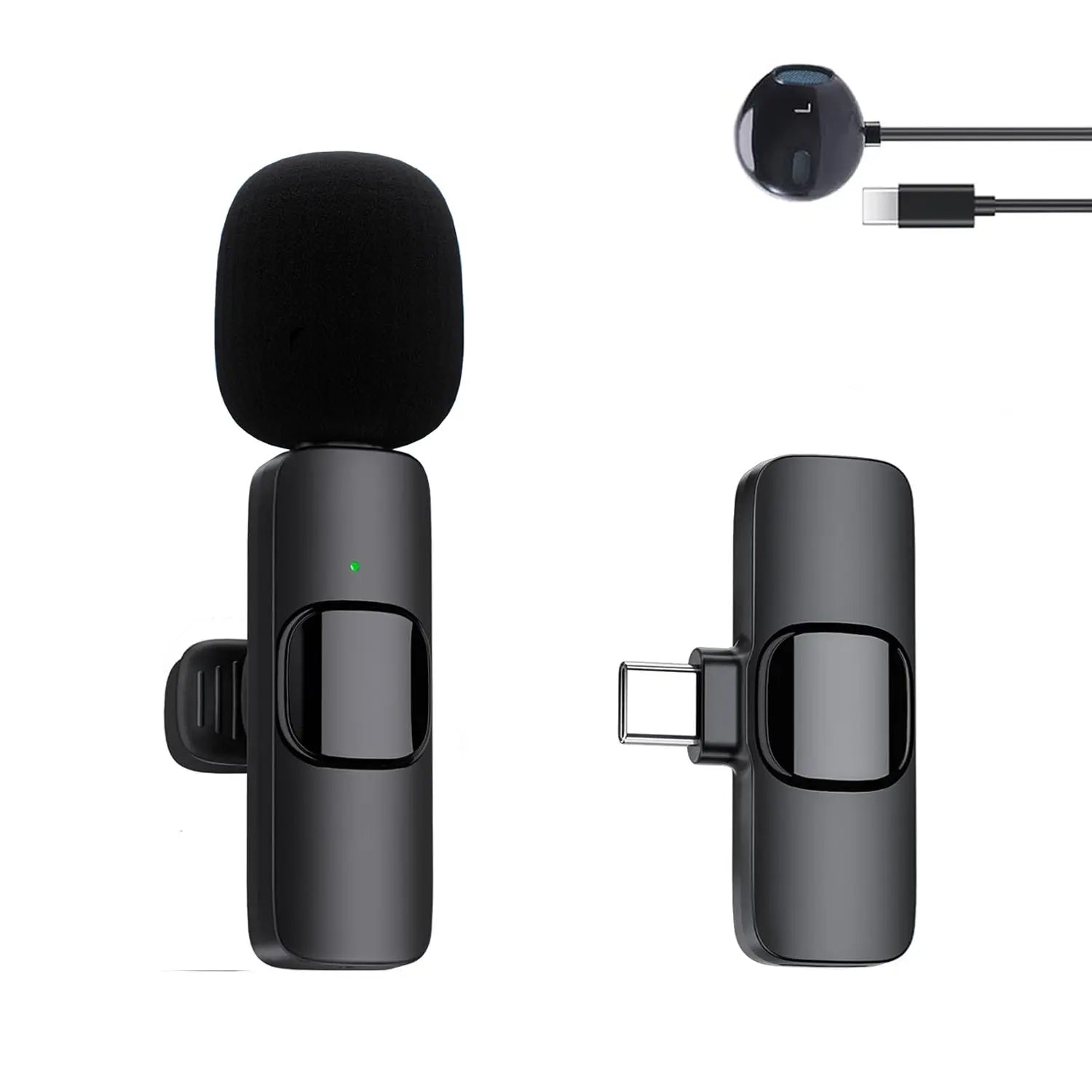 Wireless Lavalier Lapel Microphone for Iphone 15 /14/13/12/Ipad Series/Android/Computer - Bluetooth Mini Phone Microphones for Video Recording - 2 Clip on Mics with USB C Interface for Tiktok Youtube Vlog