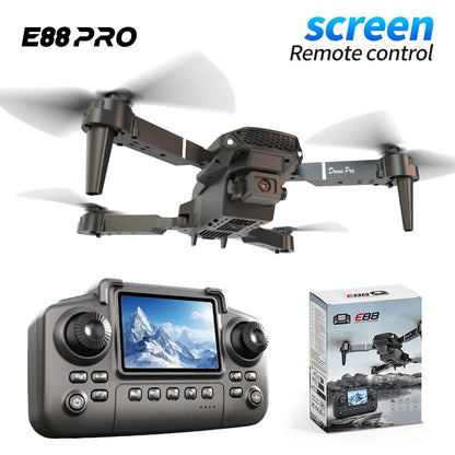E88 Pro Drone with Screen Remote Control - Foldable Camera Drone for Beginners, Easy to Fly