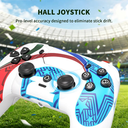 Football Theme Anti-Stick Drift Wireless Controller for PS5/PC – Programmable Macro Back Buttons, 6-Axis Gyro, Dual Vibration, Turbo, Touchpad, 3.5Mm Audio & Mic