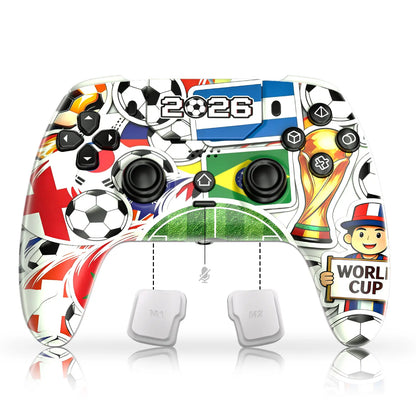 Football Theme Anti-Stick Drift Wireless Controller for PS5/PC – Programmable Macro Back Buttons, 6-Axis Gyro, Dual Vibration, Turbo, Touchpad, 3.5Mm Audio & Mic