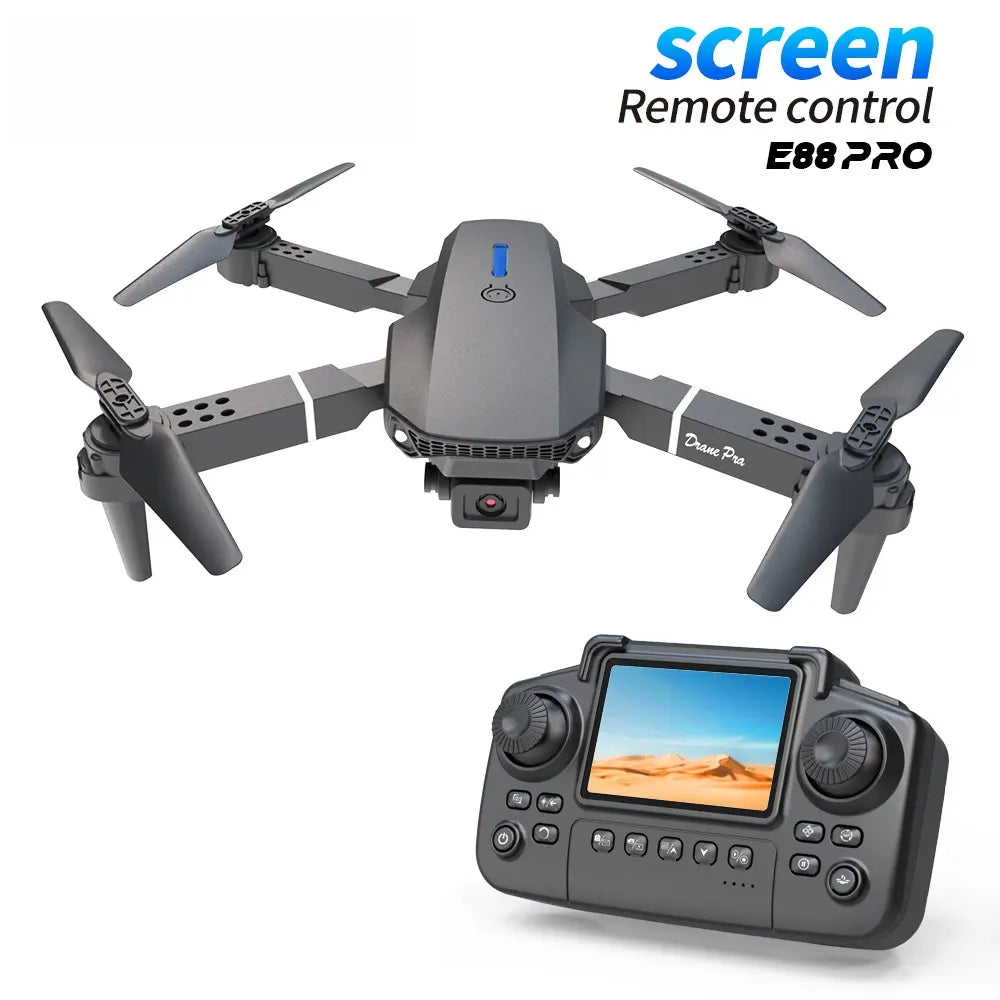 E88 Pro Drone with Screen Remote Control - Foldable Camera Drone for Beginners, Easy to Fly