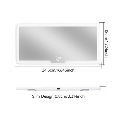 Rechargeable LED HD Car Visor Makeup Mirror