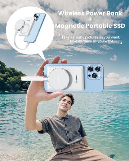Digiera 5000Mah Magnetic Power Bank, Wireless Portable Charger, 3-In-1 Fast Charging Magsafe Battery Pack for Iphone 17/16/15/14/13/12/Plus/Pro Max, Compact Device Smartphone Earbuds Chargeable Travel Gadgets