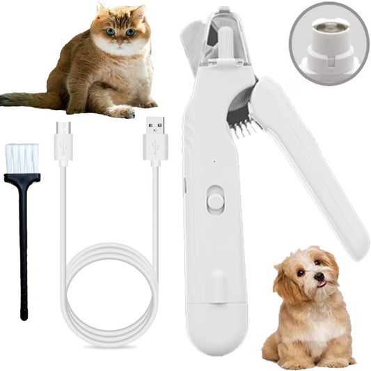 Cortauñas Eléctrico Silencioso Con Luz LED Para Mascotas