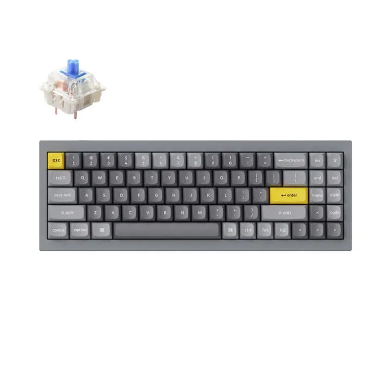 Keychron Q7 Wired Custom Mechanical Keyboard, 70% Layout QMK/VIA Programmable Macro with Hot-Swappable Gateron G Pro Brown Switch Double Gasket Compatible with Mac Windows Linux