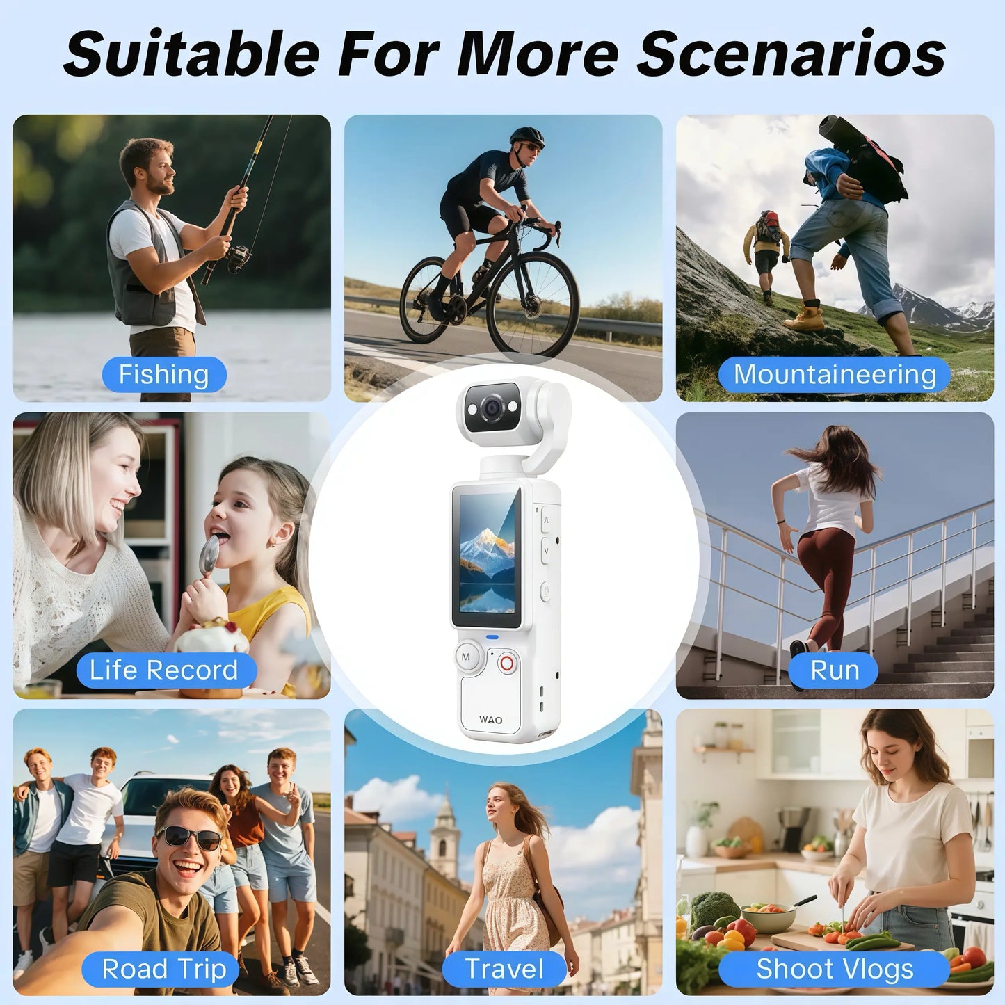 Portable Ultra HD Video Recorder with 180° Rotating Lens, Handheld Stabilizer Pocket Camera, Full Body Camera for Vlogging, Travel & Daily Life Recording, USB Rechargeable, Black, Vlogging Camera,Durable Construction, Camcorder#Summerwins #Dealsforyoudays