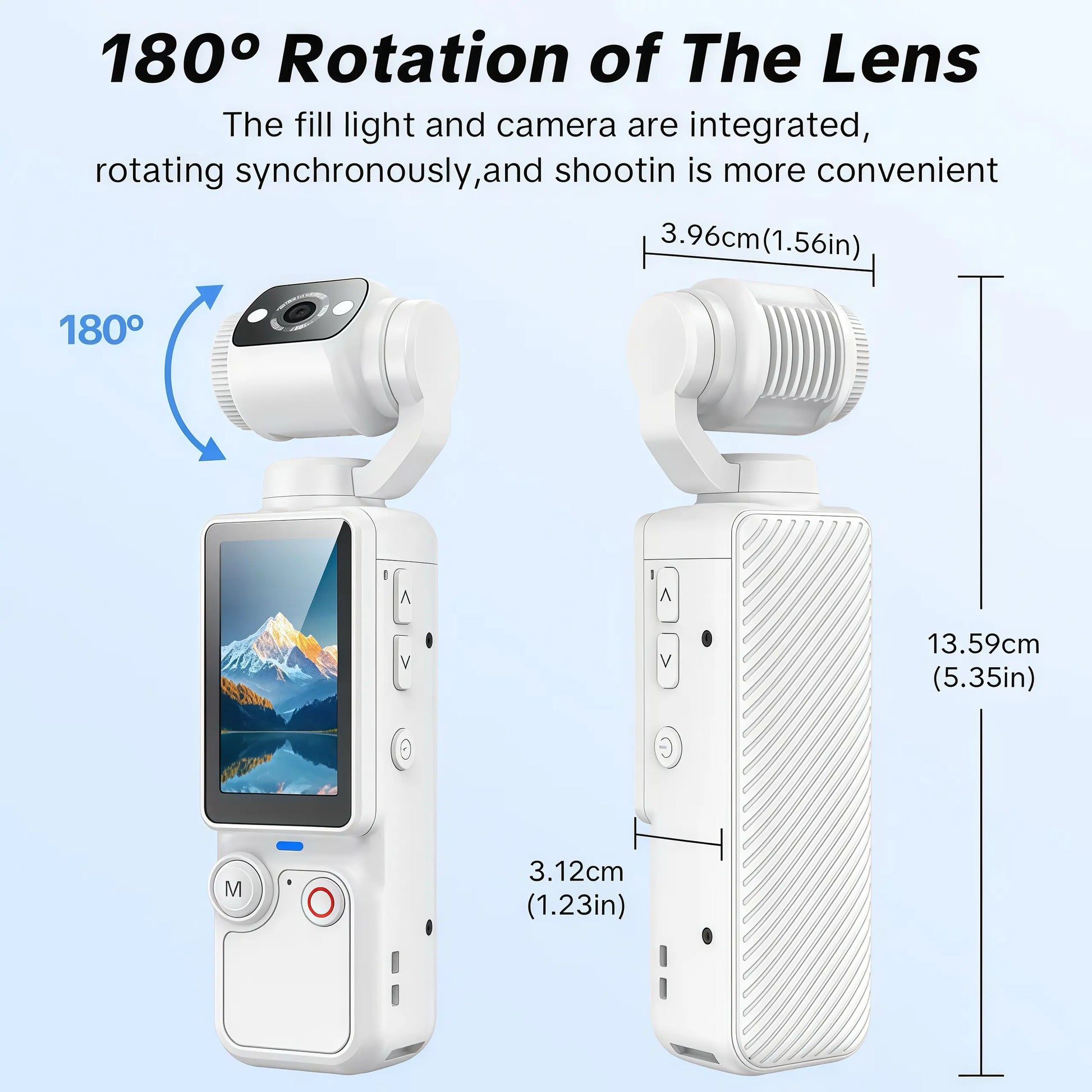Portable Ultra HD Video Recorder with 180° Rotating Lens, Handheld Stabilizer Pocket Camera, Full Body Camera for Vlogging, Travel & Daily Life Recording, USB Rechargeable, Black, Vlogging Camera,Durable Construction, Camcorder#Summerwins #Dealsforyoudays