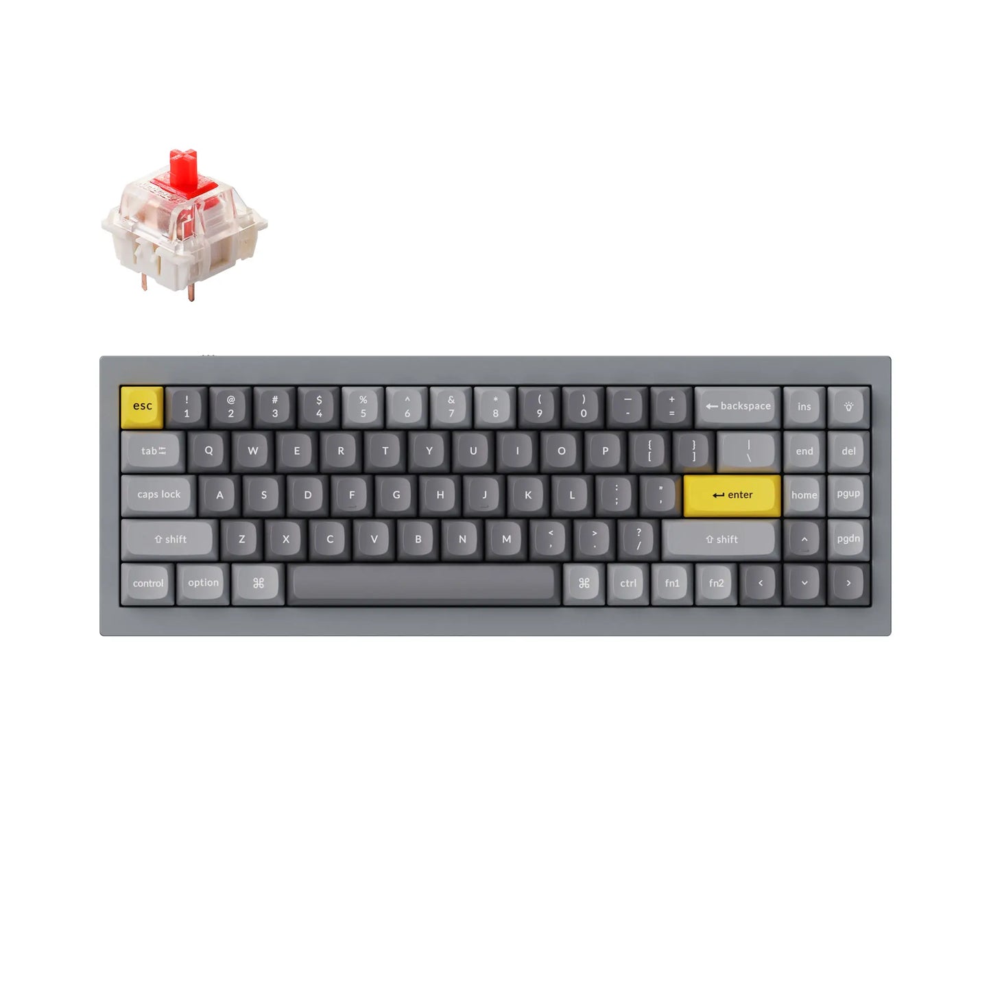 Keychron Q7 Wired Custom Mechanical Keyboard, 70% Layout QMK/VIA Programmable Macro with Hot-Swappable Gateron G Pro Brown Switch Double Gasket Compatible with Mac Windows Linux