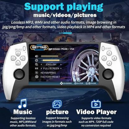 SF3500 Retro Handheld Game Console-Handheld Game Console with HD 5.5-Inch IPS Screen Classic Video Games Supports TV Connection,14+ Emulators & 5-Hour Battery Life