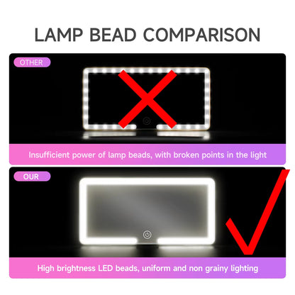 Rechargeable LED HD Car Visor Makeup Mirror