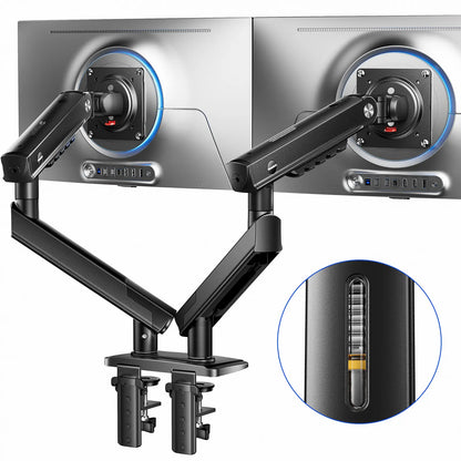 Flowlift Pro Monitor Arm – Dual & Single Screen Support (13-32”), Mechaspring Technology, Instamount, Locksteady, Precisionview – Smooth, Durable, Adjustable Setup for Gamers and Professionals"