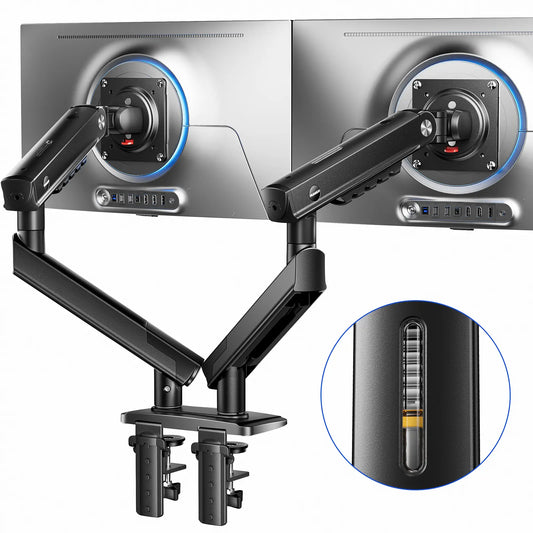 Flowlift Pro Monitor Arm – Dual & Single Screen Support (13-32”), Mechaspring Technology, Instamount, Locksteady, Precisionview – Smooth, Durable, Adjustable Setup for Gamers and Professionals"