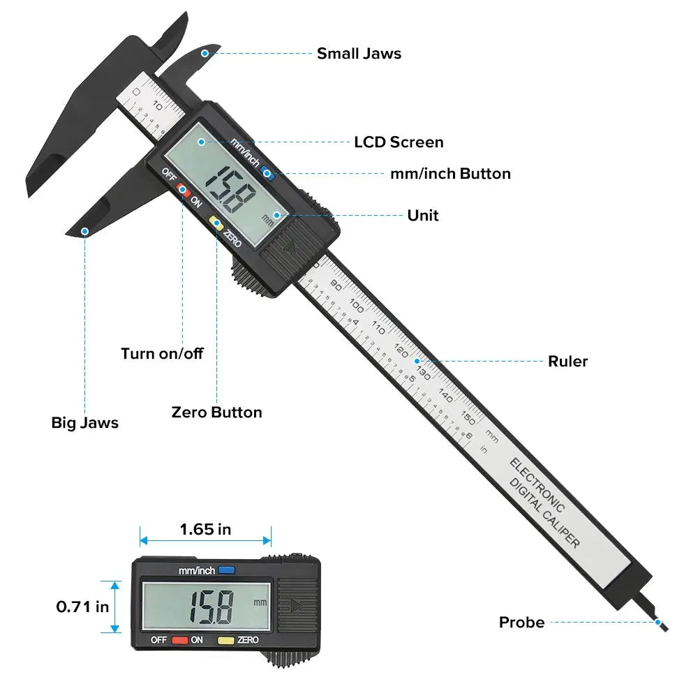 Electronic Digital Caliper Precision Measuring Tool