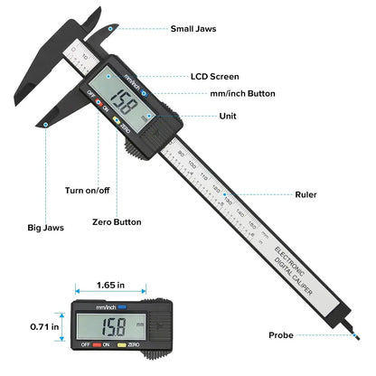 Electronic Digital Caliper Precision Measuring Tool
