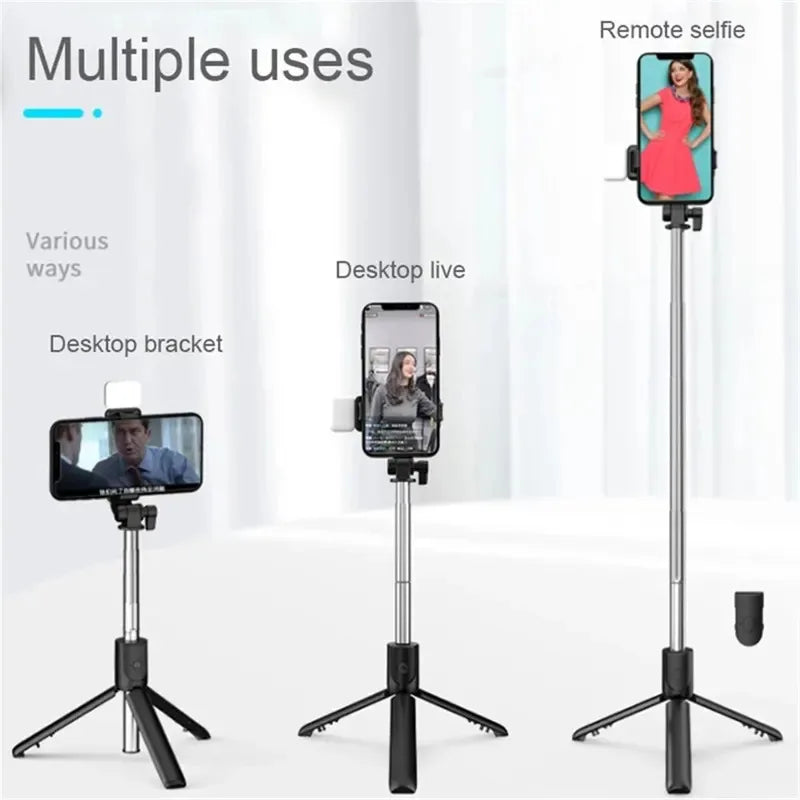 Palo Selfie Trípode Bluetooth Con Luz De Relleno