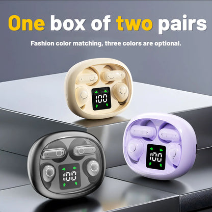 MSHUKCOE Wireless Headphones In-Ear Design Noise Cancelling True Wireless Earbuds with Digital Display Bluetooth 5.4 Gaming Headset for Running Exercising Lightweight Fitness Earphones Summerwins