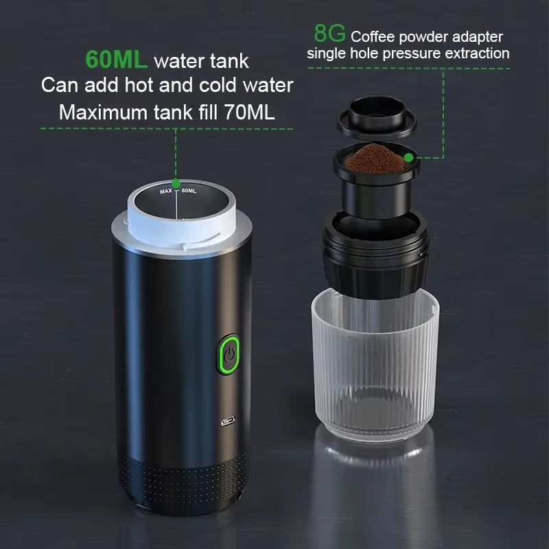 Máquina De Espresso Portátil Inalámbrica 3 En 1