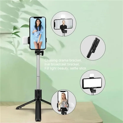 Palo Selfie Trípode Bluetooth Con Luz De Relleno