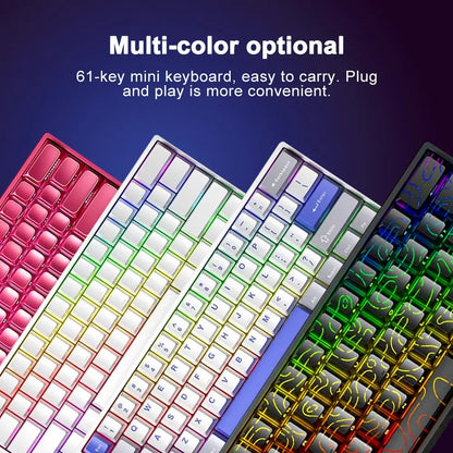 AULA WIN60 HE Mini Keyboard, Gaming Keyboard, Pc Gaming Keyboard, 61-Key Wired Connection, Plug and Play, Cool RGB Lighting Effect, Magnetic Axis Hot Plug, for E-Sports Games, Quick Trigger Response, Suitable for Notebook/Computer Equipment Connection