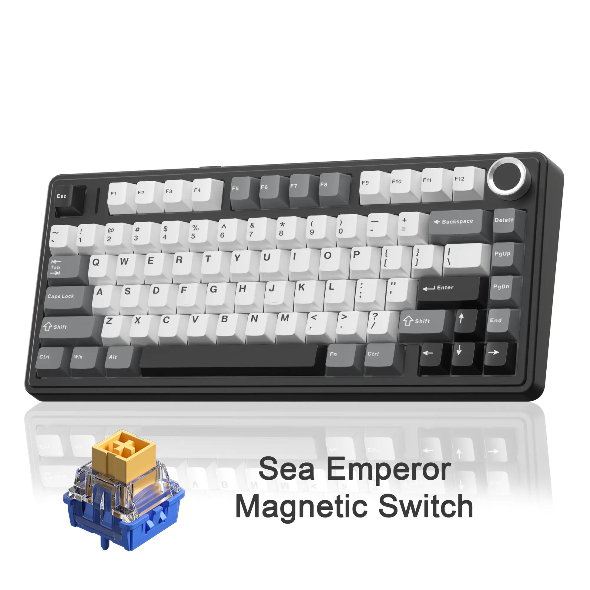 [New]Aula F75 HE Magnetic Switch Custom Creamy Gaming Keyboard, 75% Wireless Hall Effect, Rapid Trigger, 8000Hz Polling Rate, Adjustable Actuation, RGB Backlit Hot Swappable BT/2.4G/USB-C Fps Multi-Device Keyboard for PC Gamer, Pc Gaming Setup