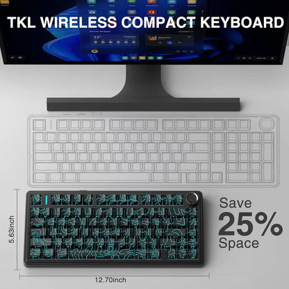 [New]Aula F75 HE Magnetic Switch Custom Creamy Gaming Keyboard, 75% Wireless Hall Effect, Rapid Trigger, 8000Hz Polling Rate, Adjustable Actuation, RGB Backlit Hot Swappable BT/2.4G/USB-C Fps Multi-Device Keyboard for PC Gamer, Pc Gaming Setup