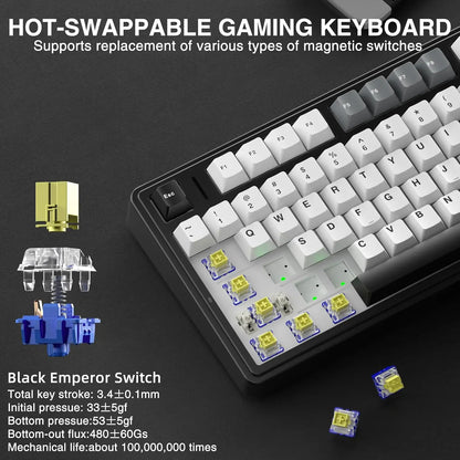 [NEW]AULA F75 HE Wireless Magnetic Switch Custom Gaming Keyboard, 75% Hall Effect Keyboard with Rapid Trigger, 8000Hz Polling Rate , Adjustable Actuation, BT/2.4G/USB-C, Hot Swappable RGB Backlit Keyboard for PC Gamer Multi-Device Creamy Keyboard