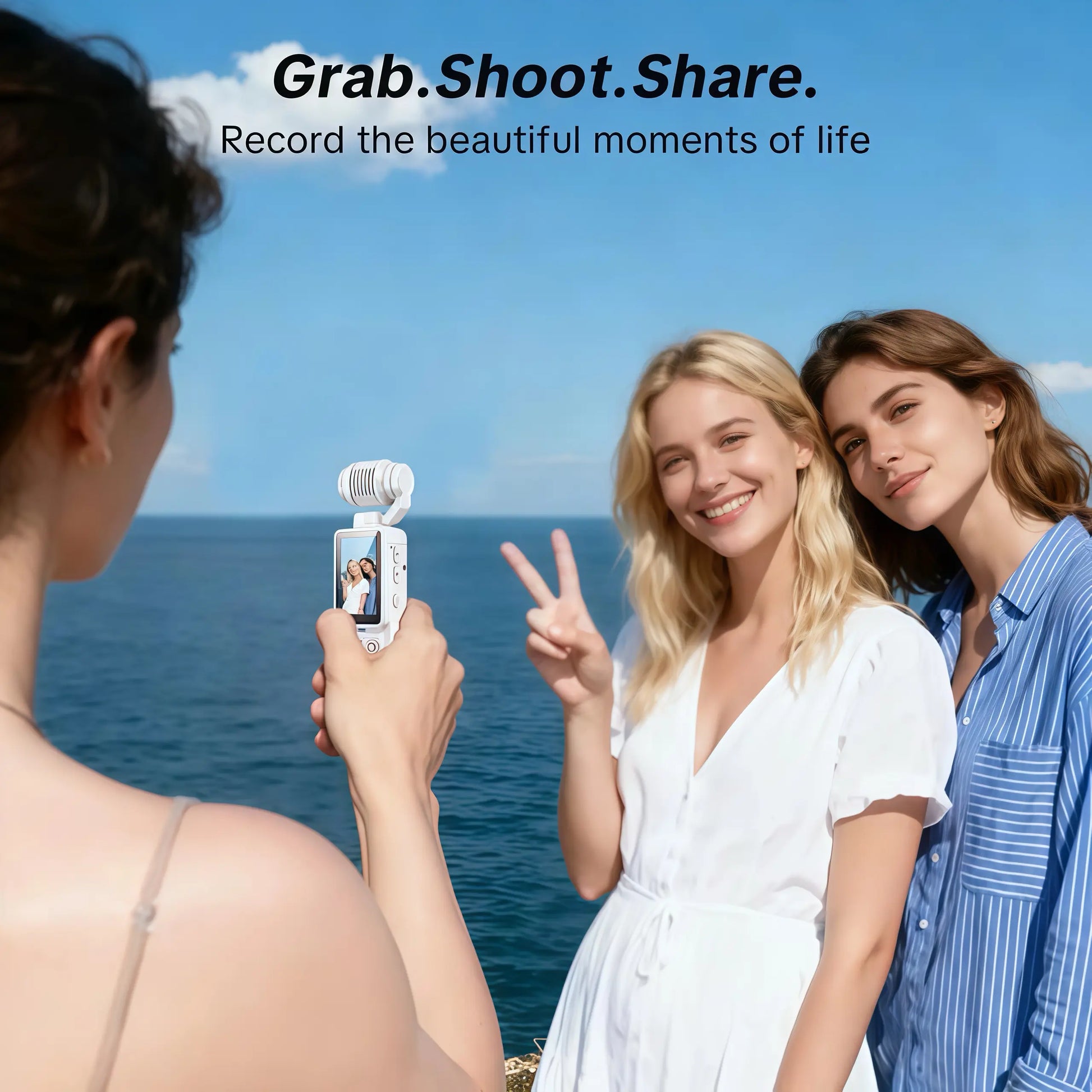Portable Ultra HD Video Recorder with 180° Rotating Lens, Handheld Stabilizer Pocket Camera, Full Body Camera for Vlogging, Travel & Daily Life Recording, USB Rechargeable, Black, Vlogging Camera,Durable Construction, Camcorder#Summerwins #Dealsforyoudays