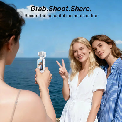Portable Ultra HD Video Recorder with 180° Rotating Lens, Handheld Stabilizer Pocket Camera, Full Body Camera for Vlogging, Travel & Daily Life Recording, USB Rechargeable, Black, Vlogging Camera,Durable Construction, Camcorder#Summerwins #Dealsforyoudays