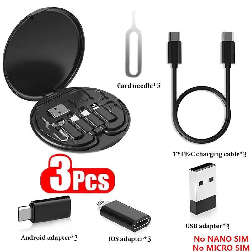 Multi USB Type-C 60W Fast Charging Adapter Cable Kit