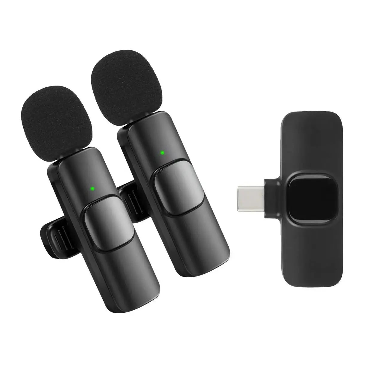 Wireless Microphone, USB Rechargeable Wireless Lavalier Microphone with Noise Cancellation, Microphone for Video Recording, Podcasting, Vlog, Live Streaming, Audio
