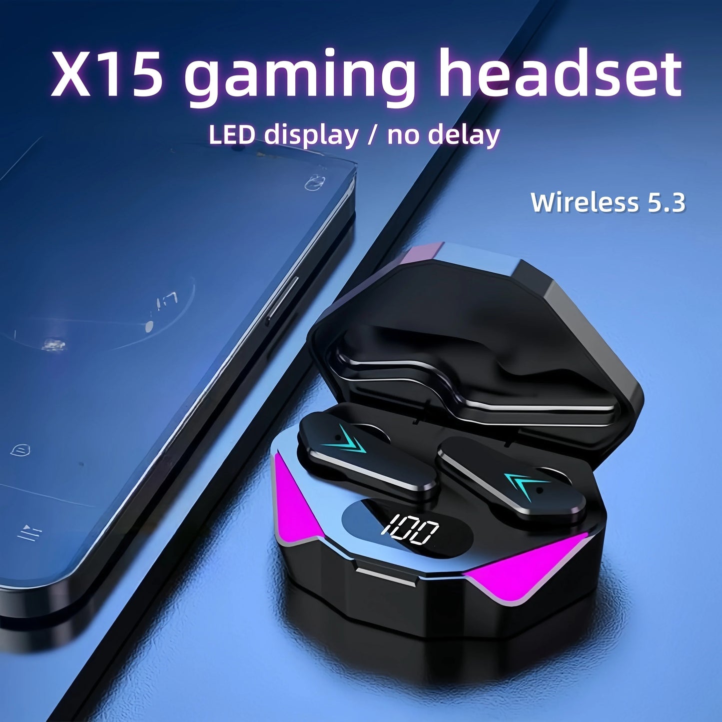 Auriculares Gamer X15 TWS Con Pantalla LED