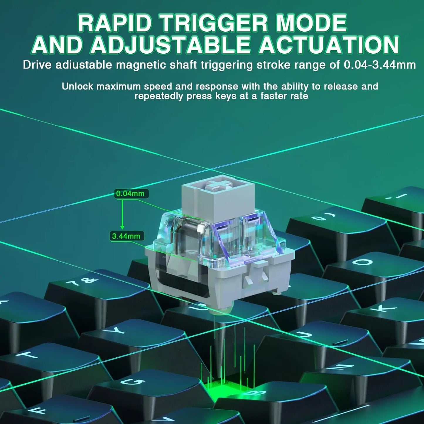 Aula WIN60 HE 60% Mechanical Keyboard Wired, Hall Effect Gaming Keyboard Magnetic Switch Hot Swappable, Adjustable Actuation Rapid Trigger Mode 8000Hz Polling Rate, RGB Keyboard 60 Percent Design Summerwins