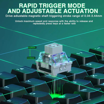 Aula WIN60 HE 60% Mechanical Keyboard Wired, Hall Effect Gaming Keyboard Magnetic Switch Hot Swappable, Adjustable Actuation Rapid Trigger Mode 8000Hz Polling Rate, RGB Keyboard 60 Percent Design Summerwins