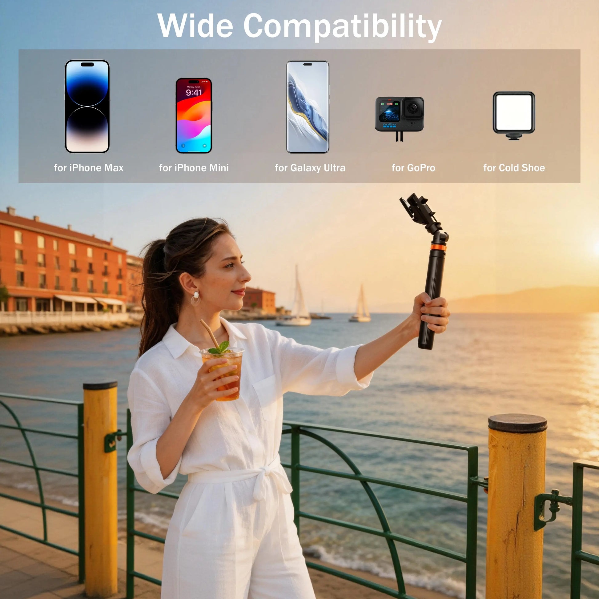 61-In Smartphone Selfie Stick with Wireless Remote & Upgraded Stable Tripod Stand, Tech Accessories, Videography Equipment, Content Creator Tools, Smartphone-Mounted/Modern Selfie Accessories for Iphone 17/16/15/14/13 & Mobile Devices (Travel Use), Cellph
