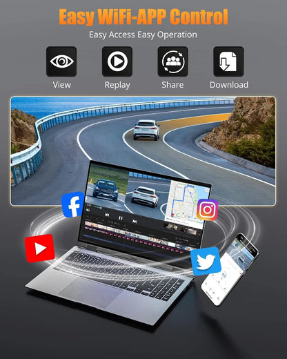 Dash Cam Front and Rear, 4K+ Screen Dual Dash Camera for Cars with 5G Wifi, Built-In High-Capacity Storage, Night Vision, G-Sensor, 24H Parking Mode