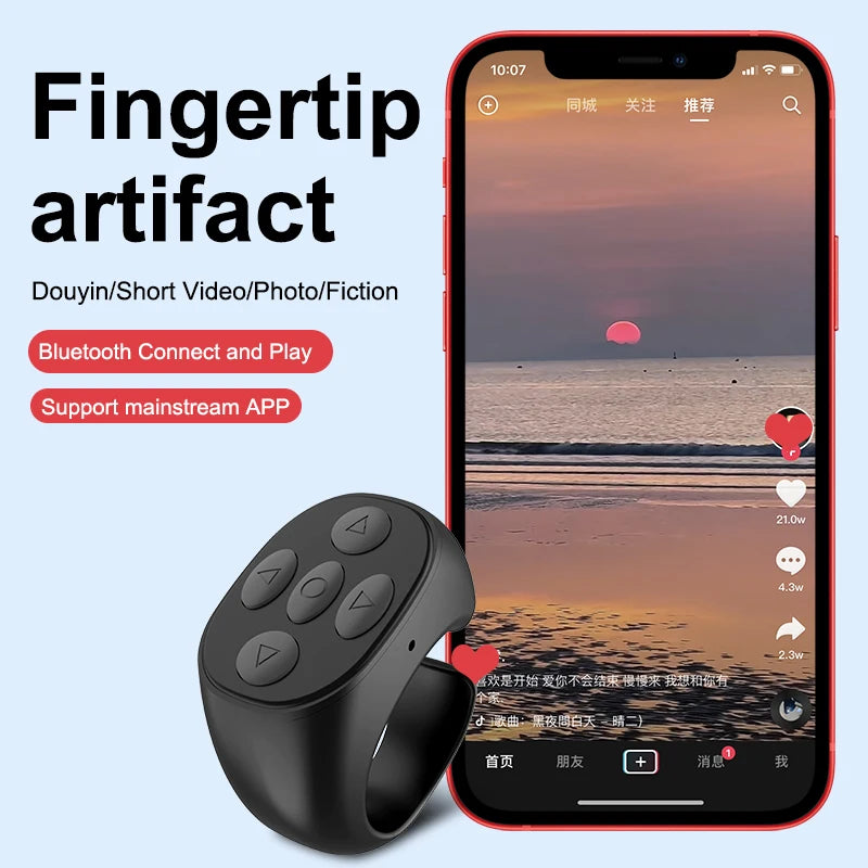 Bluetooth Wireless Selfie Remote Control Ring