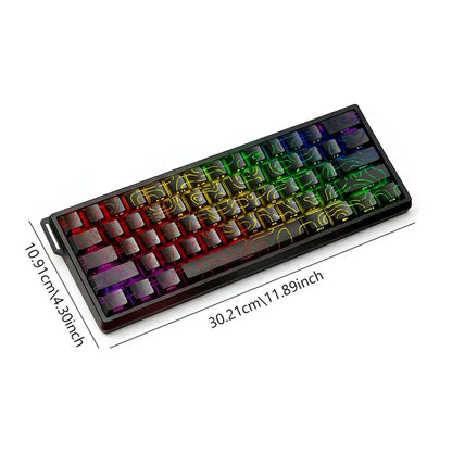 AULA WIN60 HE Mini Keyboard, Gaming Keyboard, Pc Gaming Keyboard, 61-Key Wired Connection, Plug and Play, Cool RGB Lighting Effect, Magnetic Axis Hot Plug, for E-Sports Games, Quick Trigger Response, Suitable for Notebook/Computer Equipment Connection