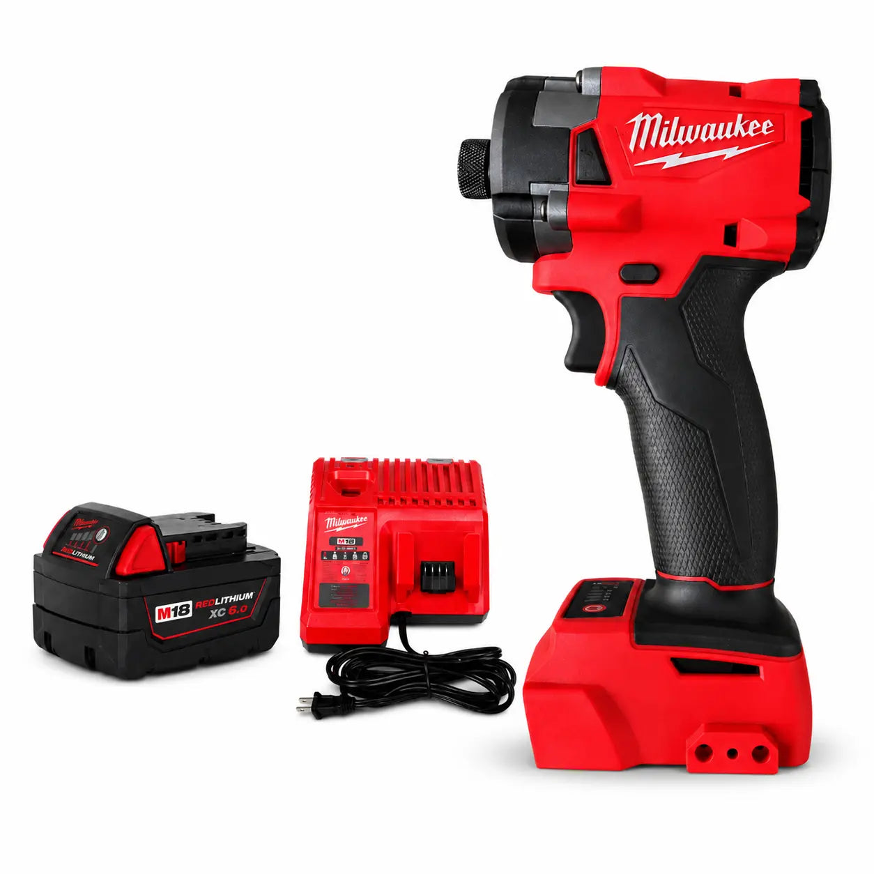 Milwaukee 300Nm 1/4 M18 Impact Driver Supplied with One 6.0Ah Battery + Single Charger | Brushless Motor / Variable Speed Trigger | Deck Screw Driving, Cabinet Installation Halloween Christmas Party Gift Wholesale Tools Alarm Co High Torque Impact