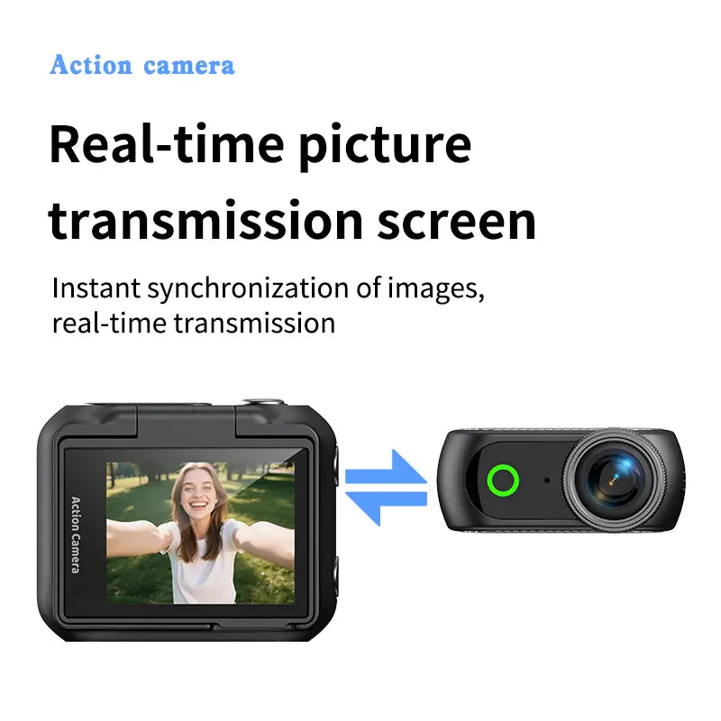 【Action Me】 Portable Mini Action Camera W/ Flip Screen, Hands-Free POV Vlog Camera, Phone-Compatible, Includes Charging Case & Cap Mount (Blk/Wht/Pnk) - Free Protective Case Included #Summerwins #Deals for You
